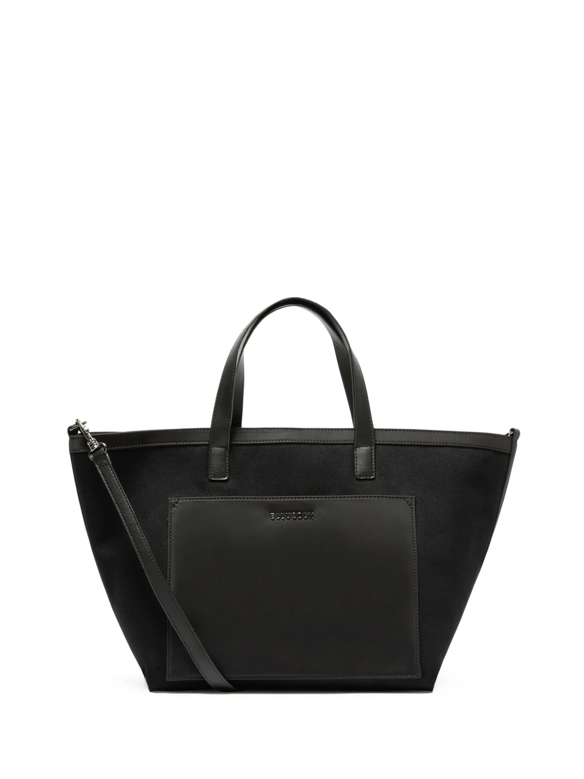 Bolsa Tote Bag Canvas Leather Ellus Preto