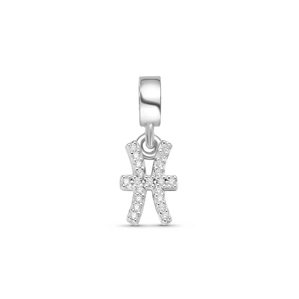 Pingente Life Signo Peixes em Prata 925 com Pedras Incolores — imagem 1