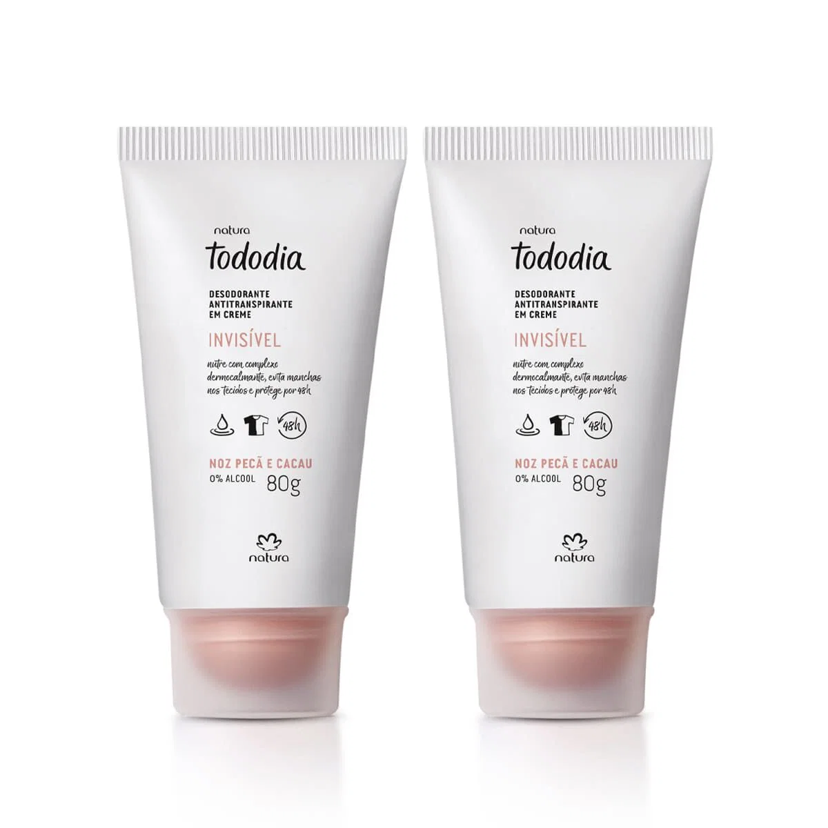 Kit Desodorante Antitranspirante em Creme Tododia Noz Pecã e Cacau 2 un de 80 g