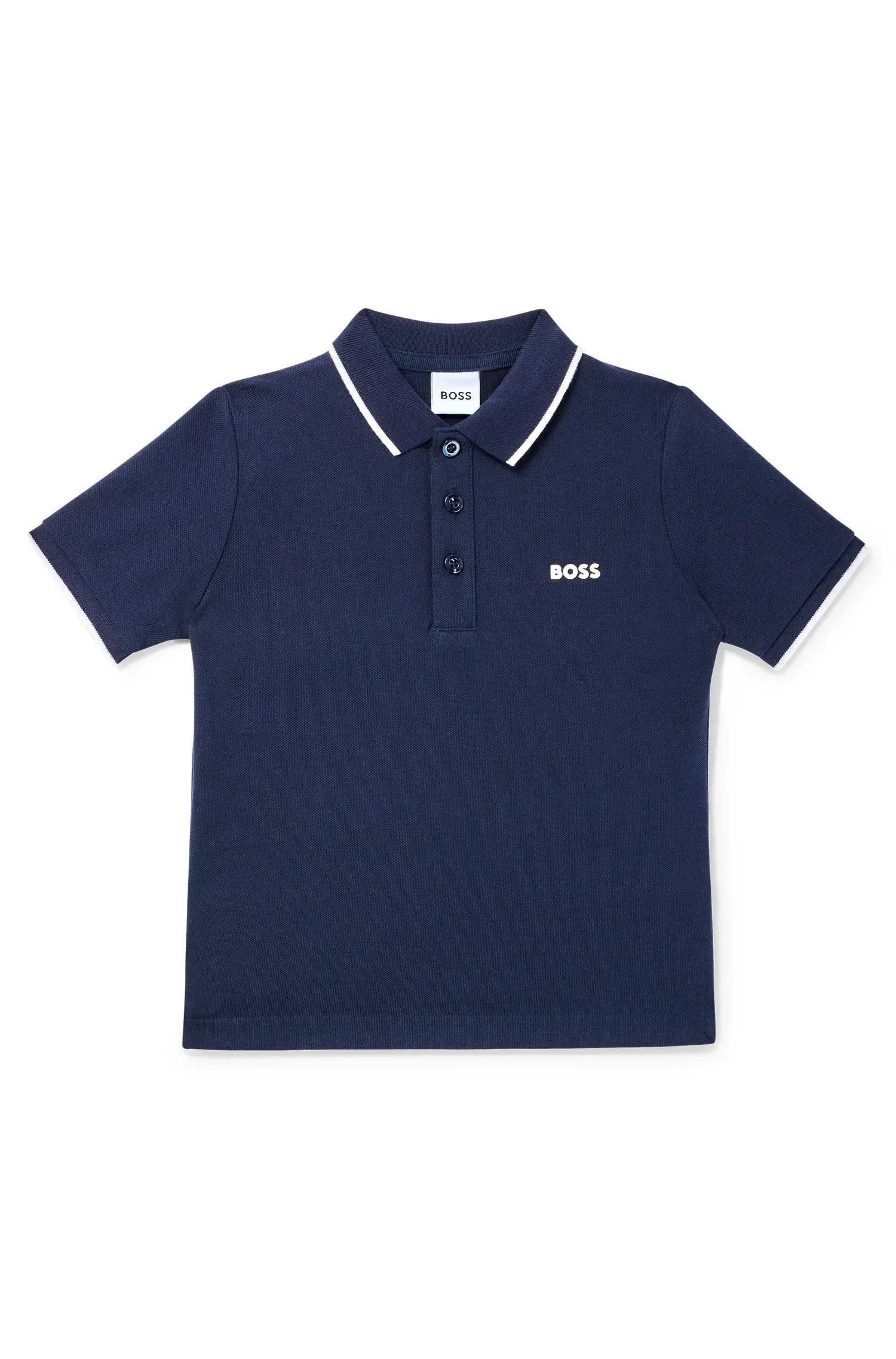 Polo Infantil Em Piqué De Algodão Com Logo