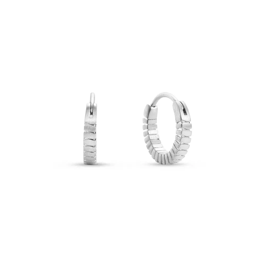Argola Life Masculina Textura em Aço, 15mm — imagem 1