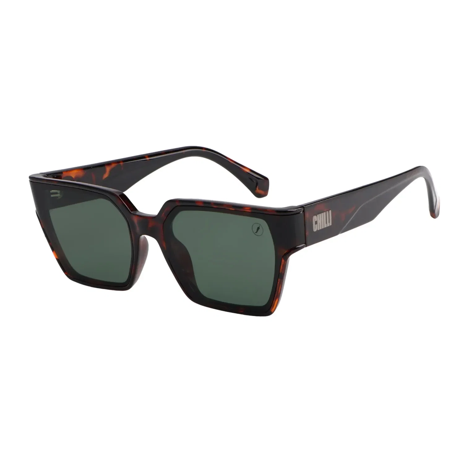 Óculos de Sol Masculino Bended Lenses Quadrado Verde — imagem 1
