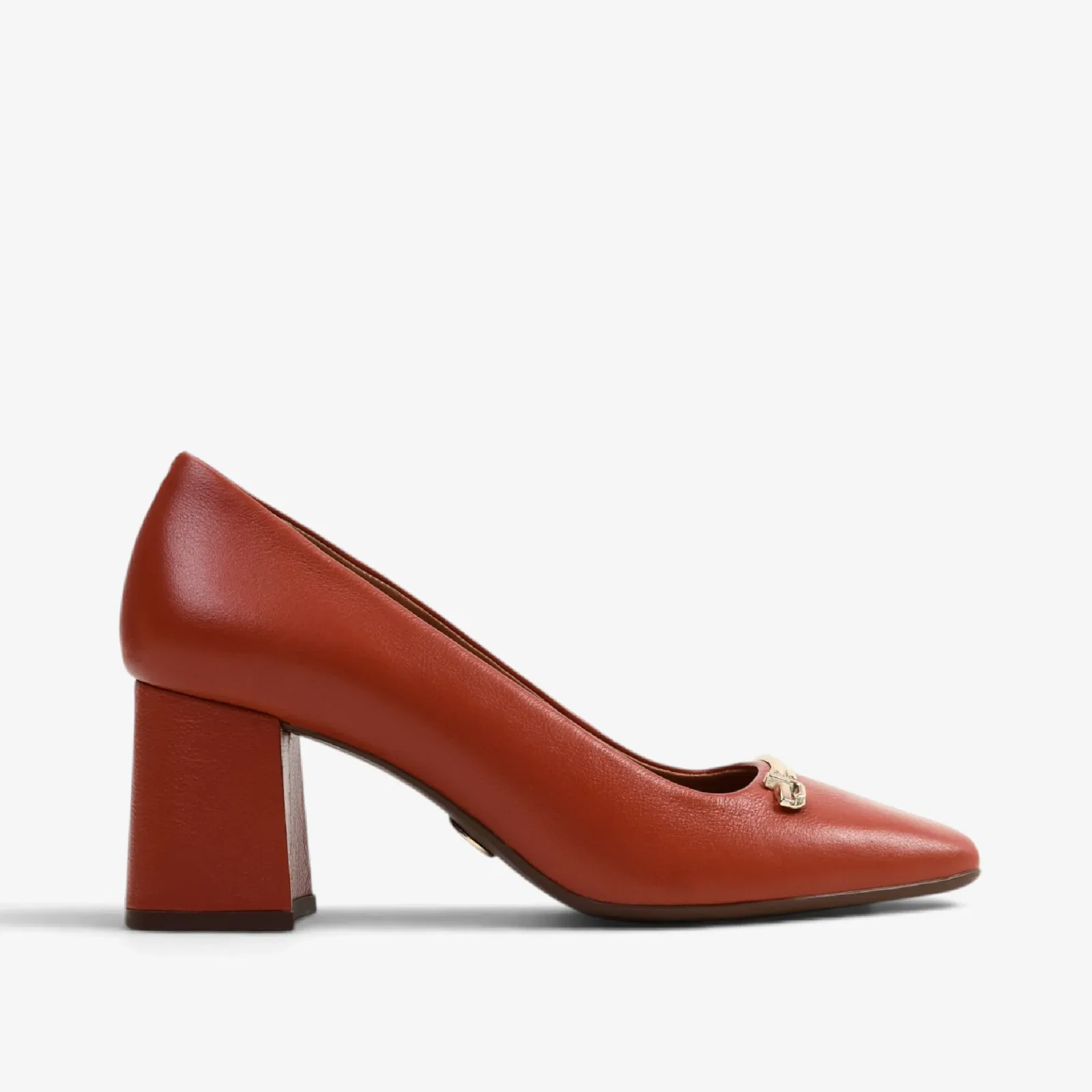 Scarpin Caramelo Argila Couro