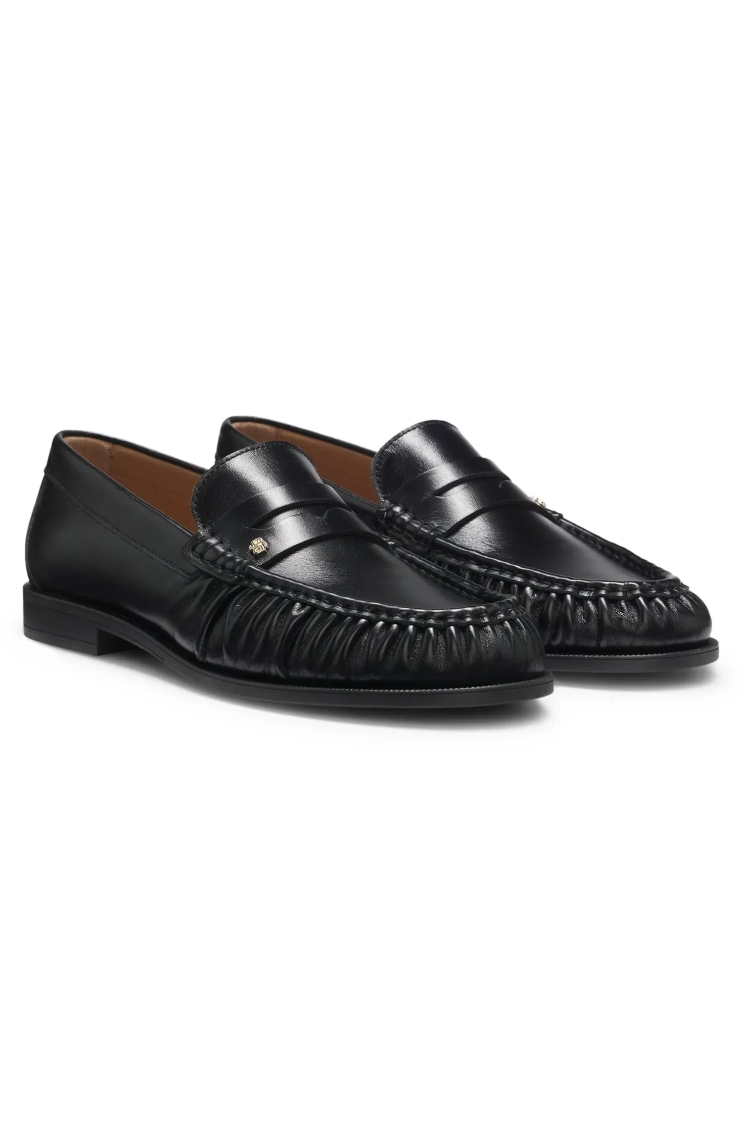Mocassins De Couro Com Monograma Double B