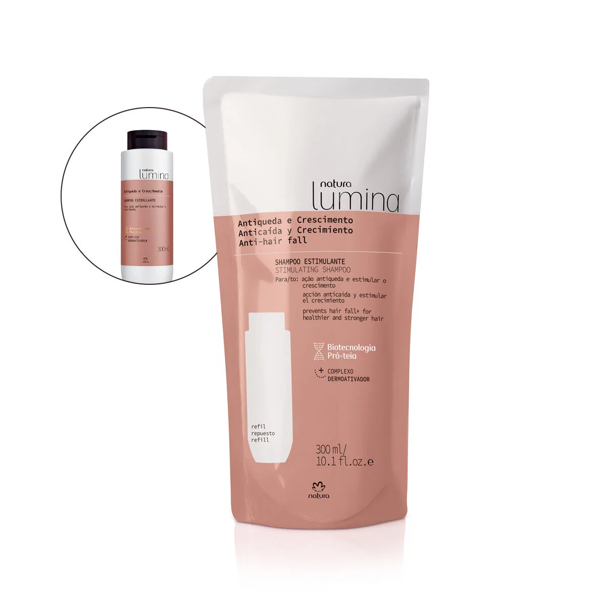 Refil Shampoo Estimulante para Antiqueda e Crescimento Lumina 300 ml