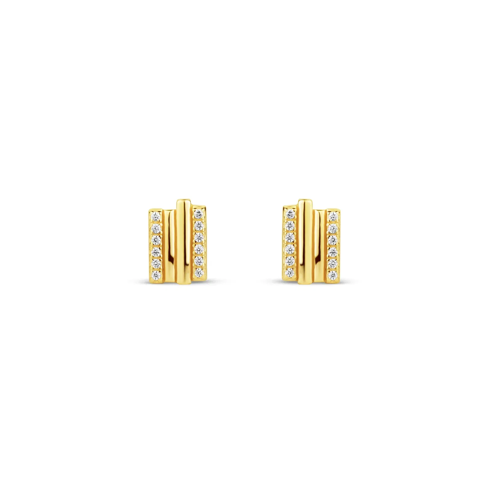 Brinco Life Dunas em Prata 925 com Banho de Ouro Amarelo 18k e Pedras Incolores — imagem 1