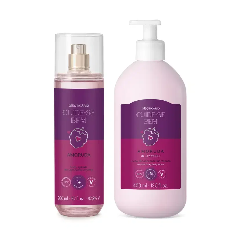 Combo Cuide-se bem Amoruda: Body Splash 200ml + Loção Corporal 400ml