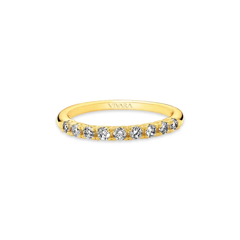 Meia Aliança Eternity em Ouro Amarelo 18k com Diamantes 0,32 ct — imagem 1