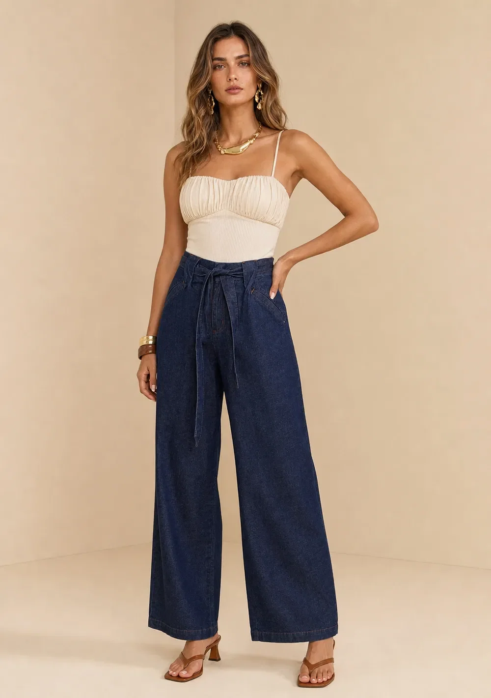 Calça Pantalona Profundo Azul