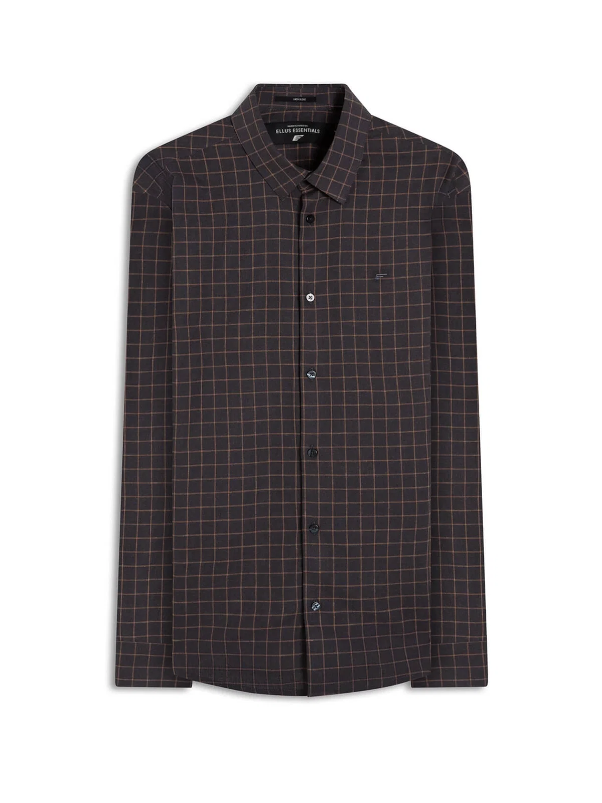 Camisa Linho Blend Xadrez Monza Xangai Chumbo Mescla — imagem 1