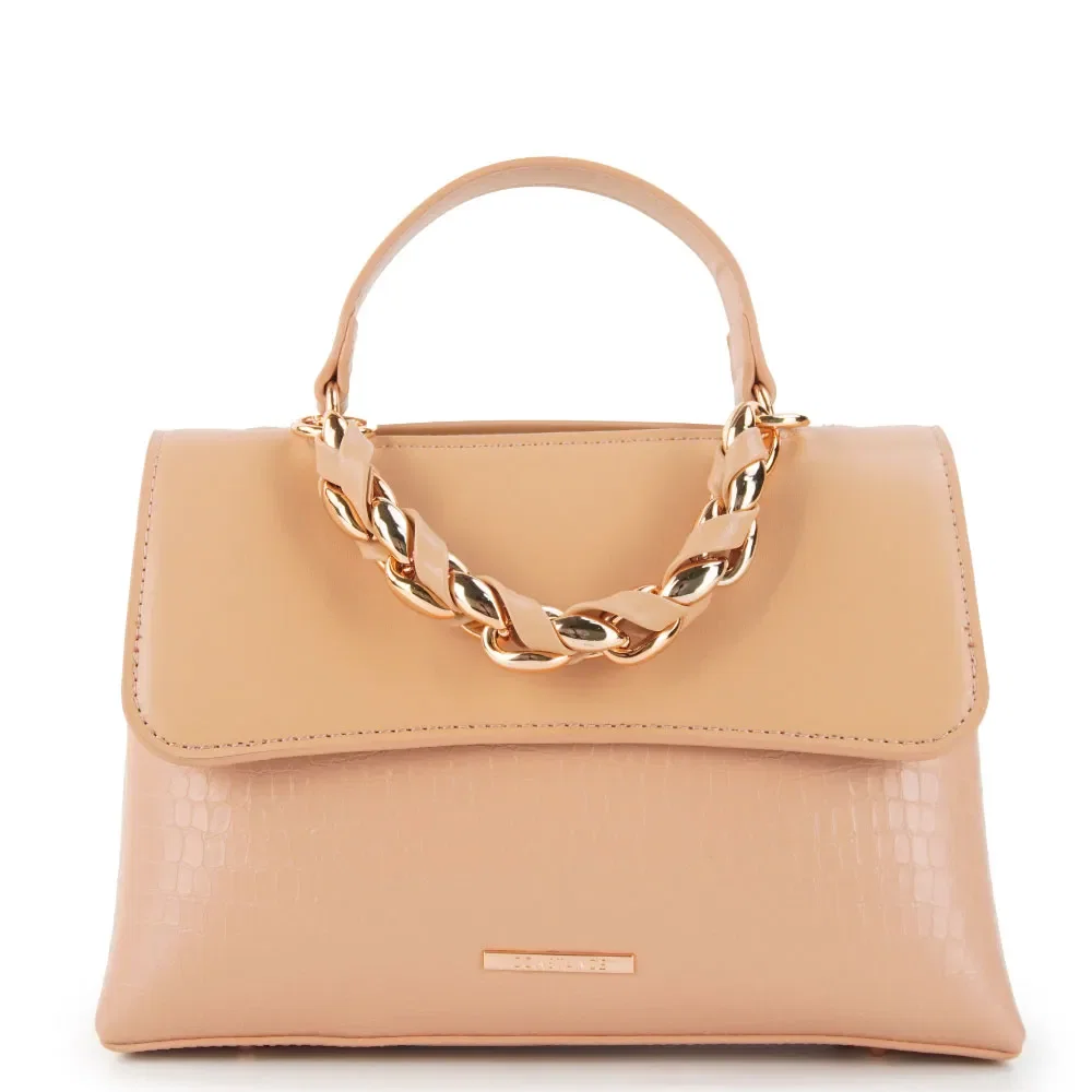Bolsa Tiracolo Croco Nude