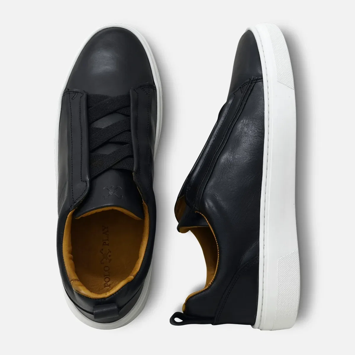Tênis Polo Play Couro Preto