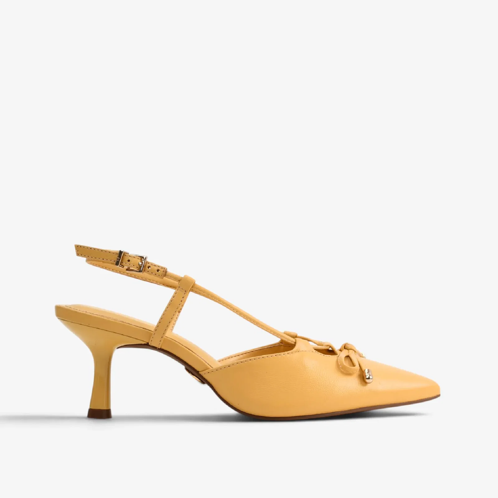 Slingback Amarelo Solar Couro