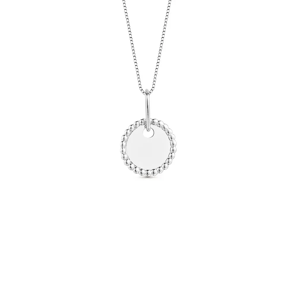 Pingente Personalizável em Ouro Branco 18k, 15mm — imagem 1