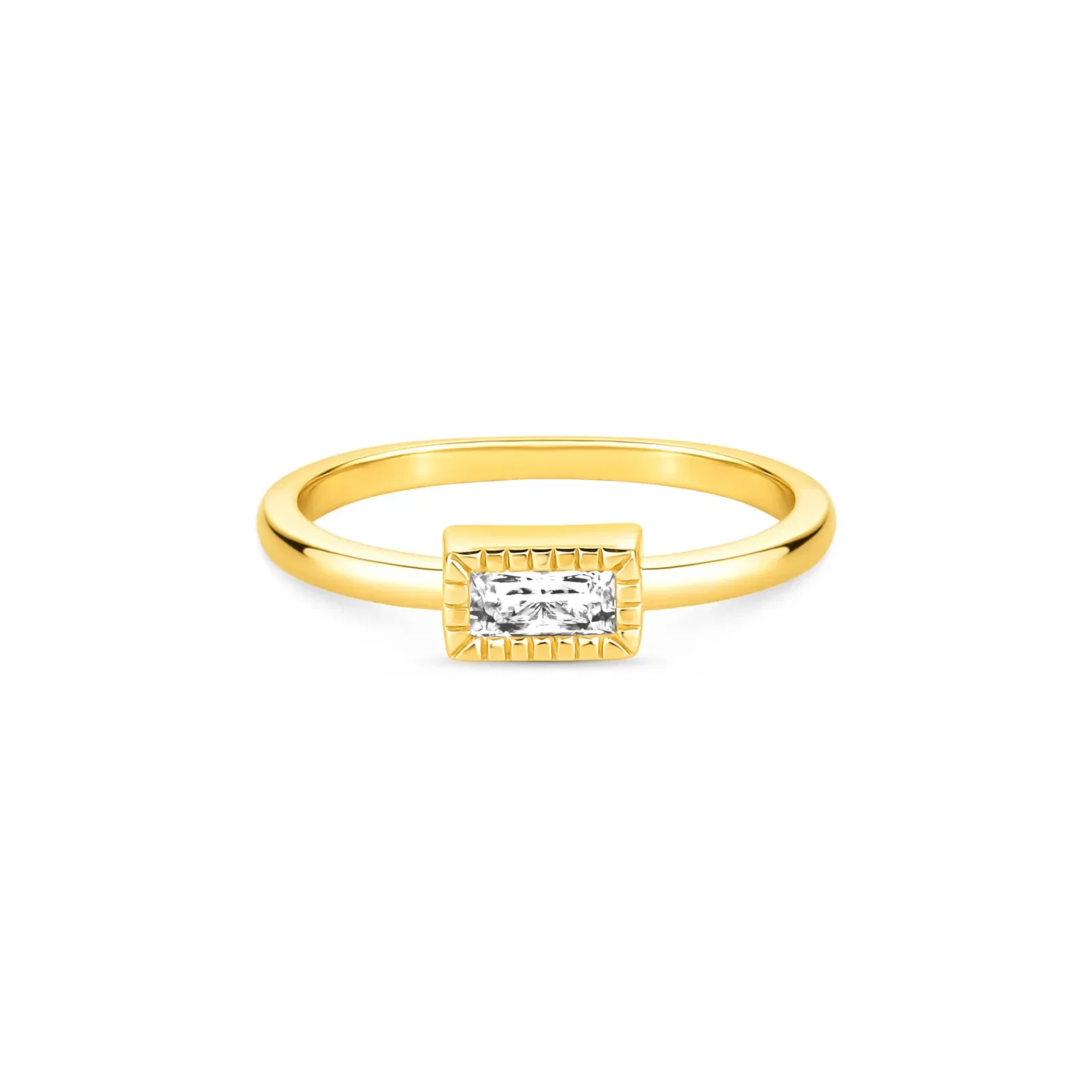 Anel Life Una I em Prata 925 com Banho de Ouro Amarelo 18k e Pedras Incolores