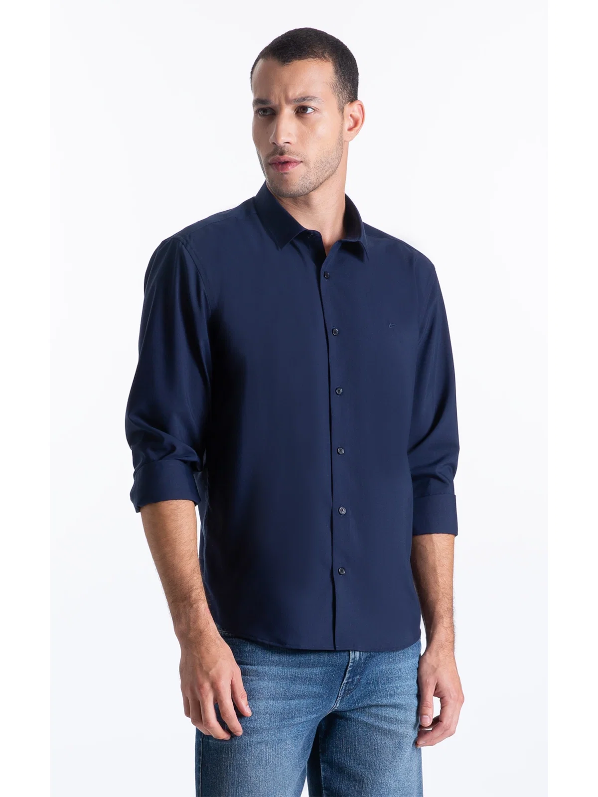 Camisa Tech Modal Slim Xangai Dark Navy