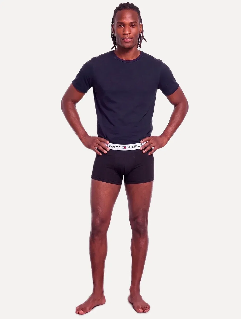 Cueca Tommy Hilfiger Masculina Cotton Stretch Brief Preta Pack 3UN