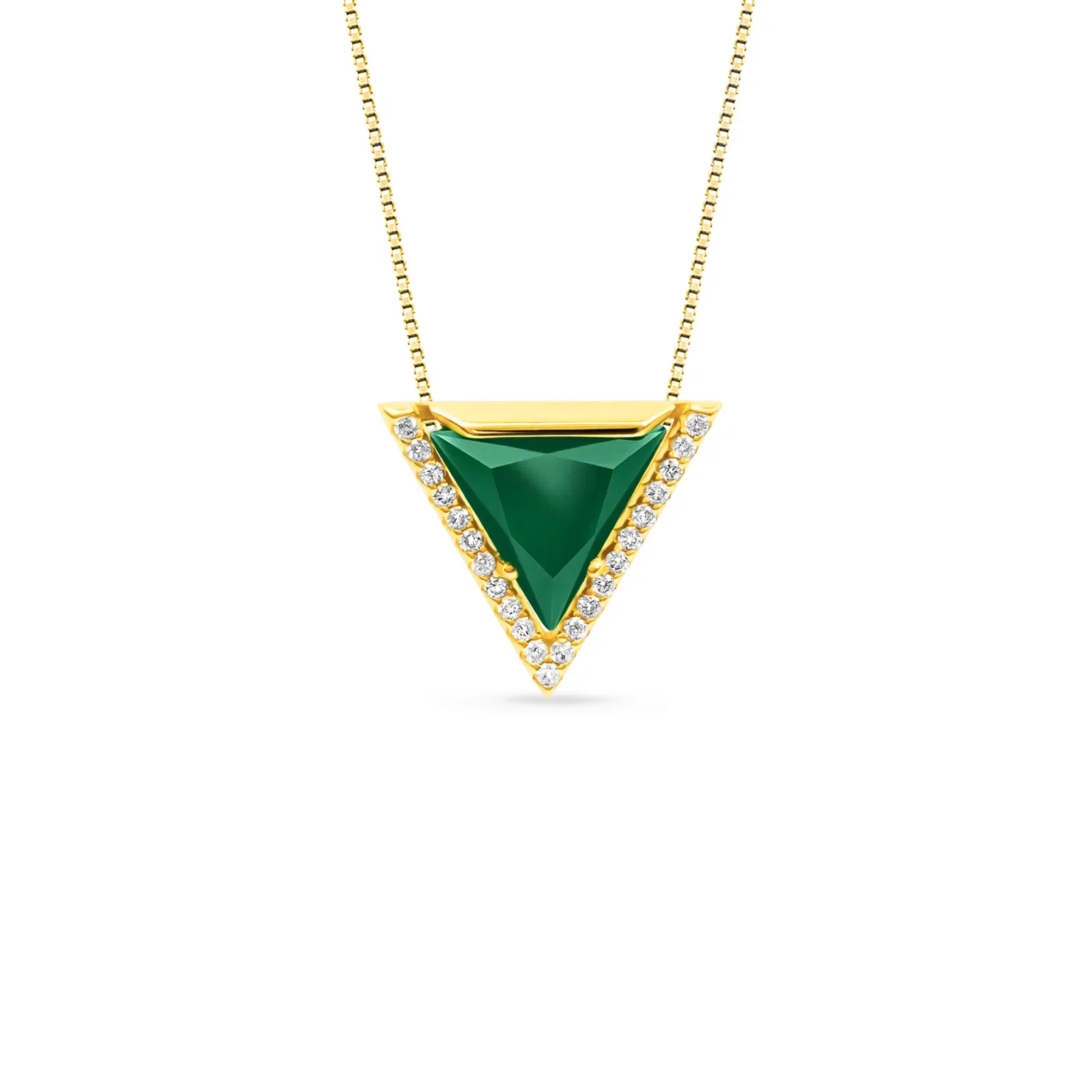 Pingente Vivara em Ouro Amarelo 18k com Ágata Verde e Diamantes 0,13 ct — imagem 1