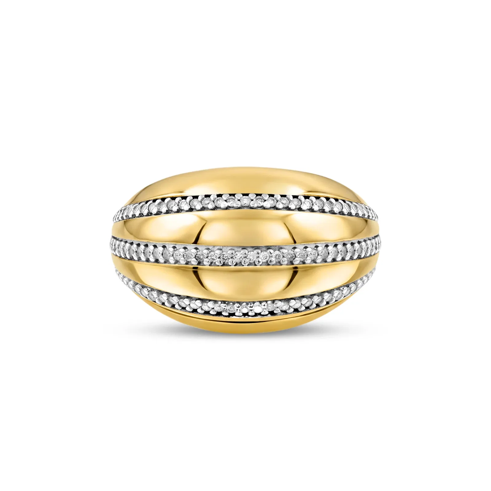 Anel Mykonos em Prata 925 e Ouro Amarelo 18k com Diamantes 0,35 ct — imagem 1