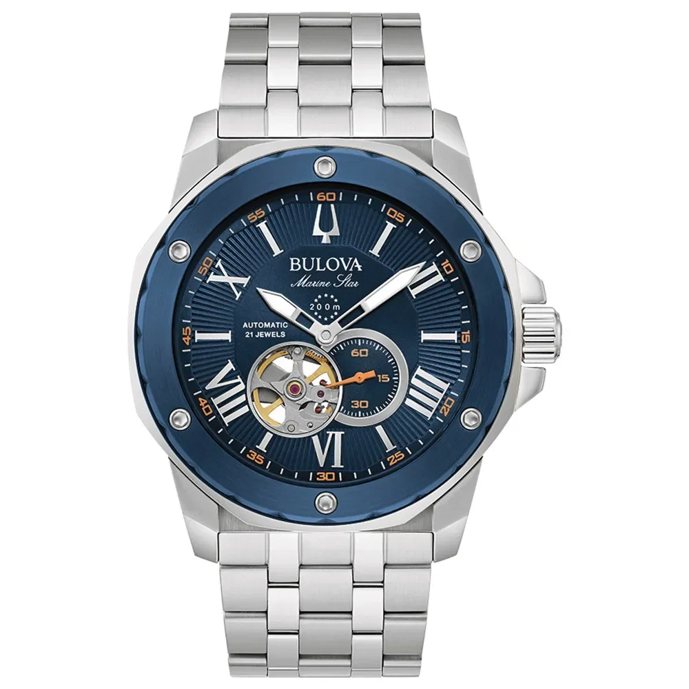 Relógio Bulova Automático Masculino Azul Marine Aço Prata 98A302N — imagem 1