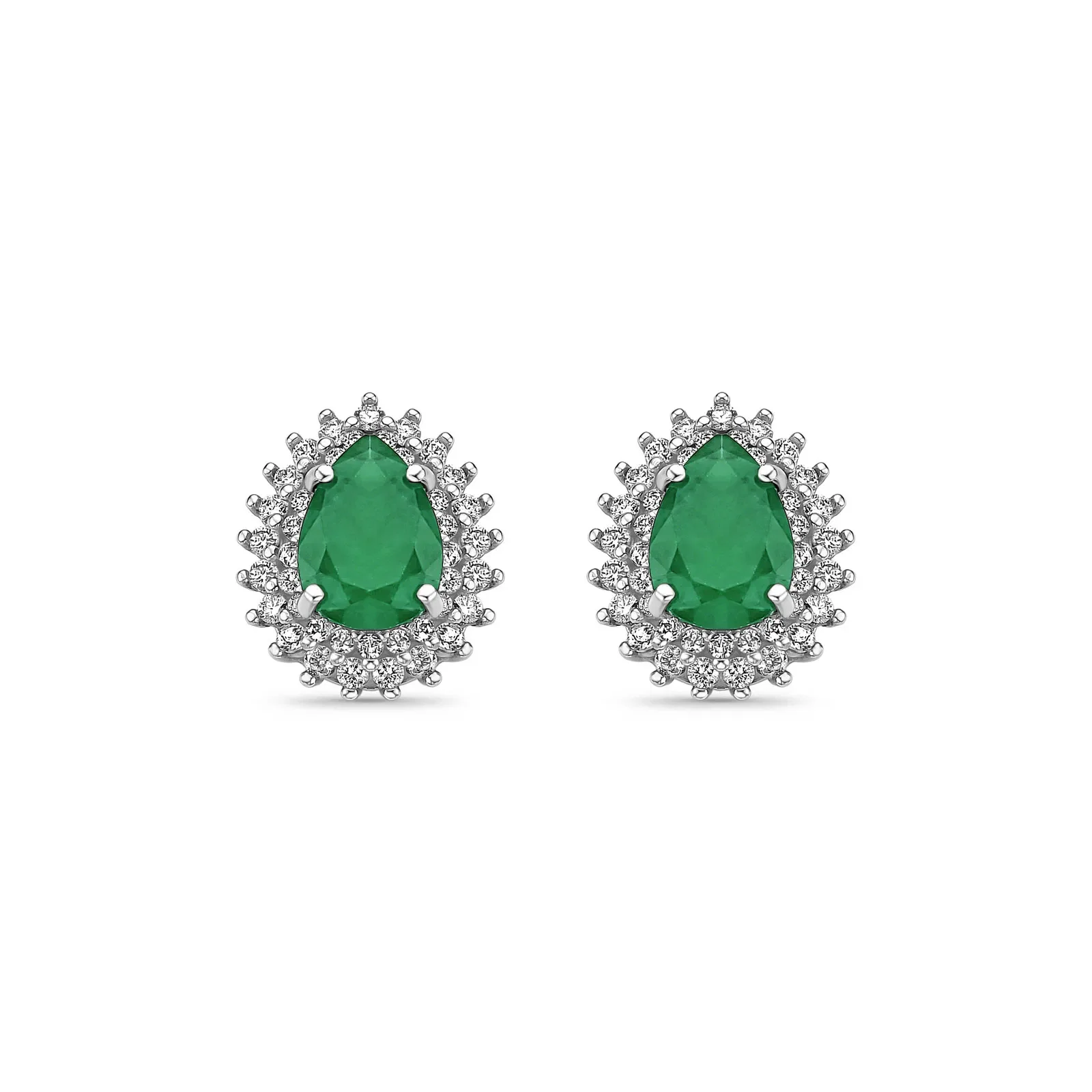 Brinco Classic Gota em Ouro Branco 18k com Esmeralda e Diamantes 0,92 ct — imagem 1
