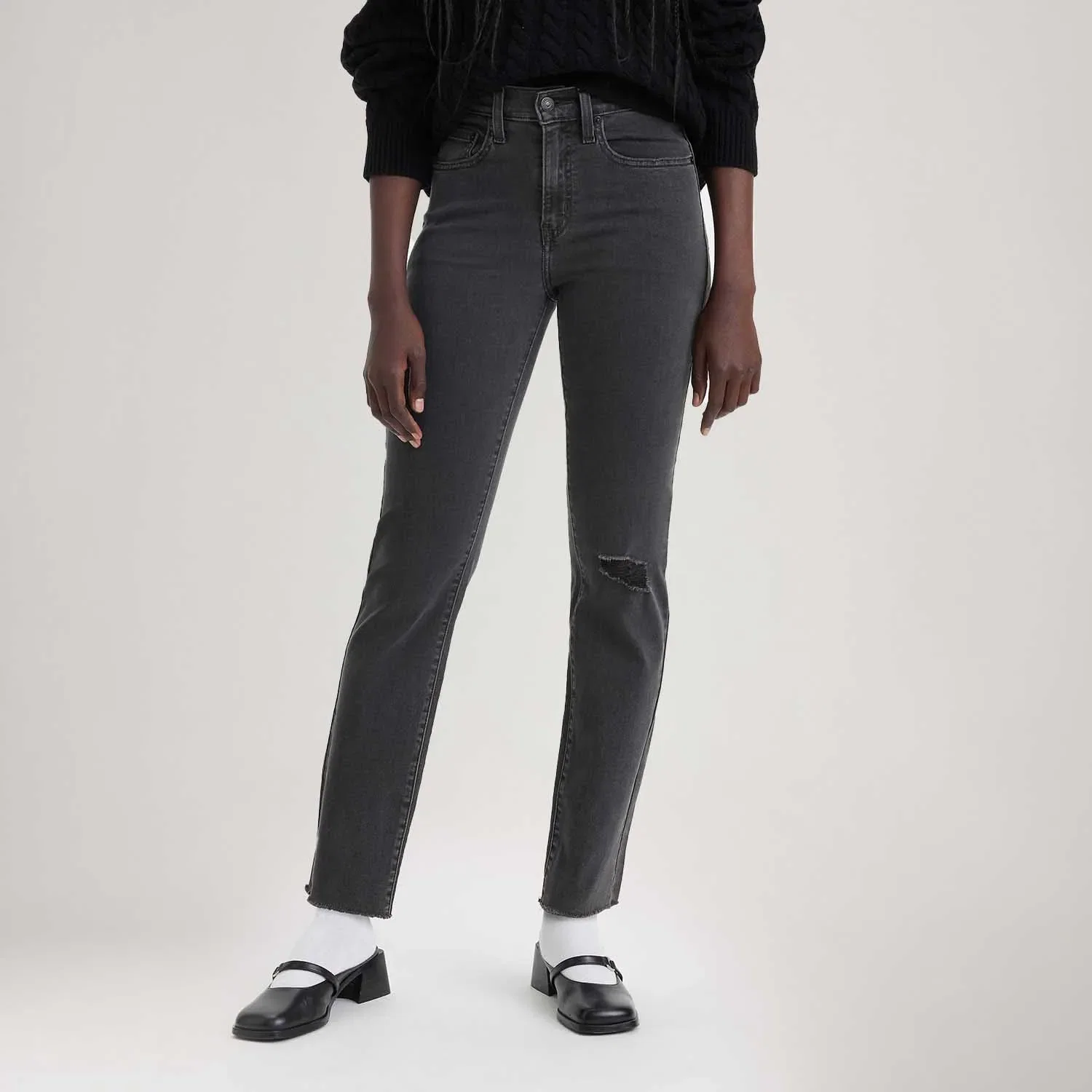 Calça Jeans Levi's® 724 High Rise Straight Preta — imagem 1
