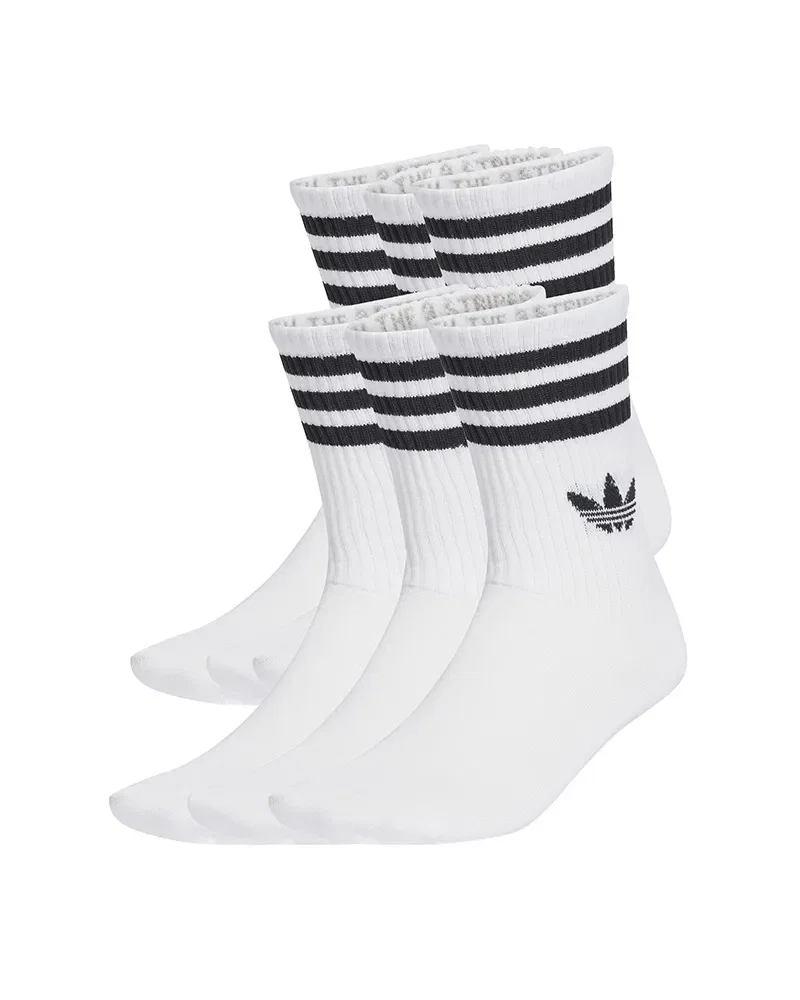 Meia adidas 3 Stripes Crew 6 Pares Unissex