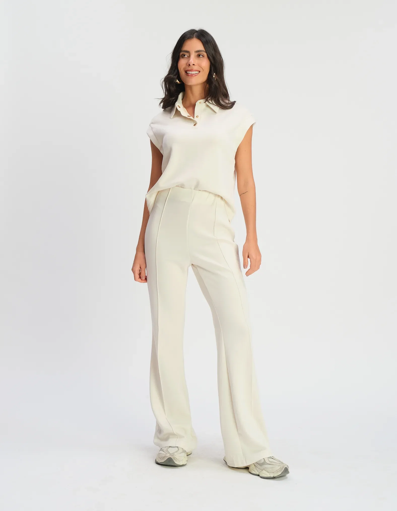 Calça Comfy Com Friso - Areia