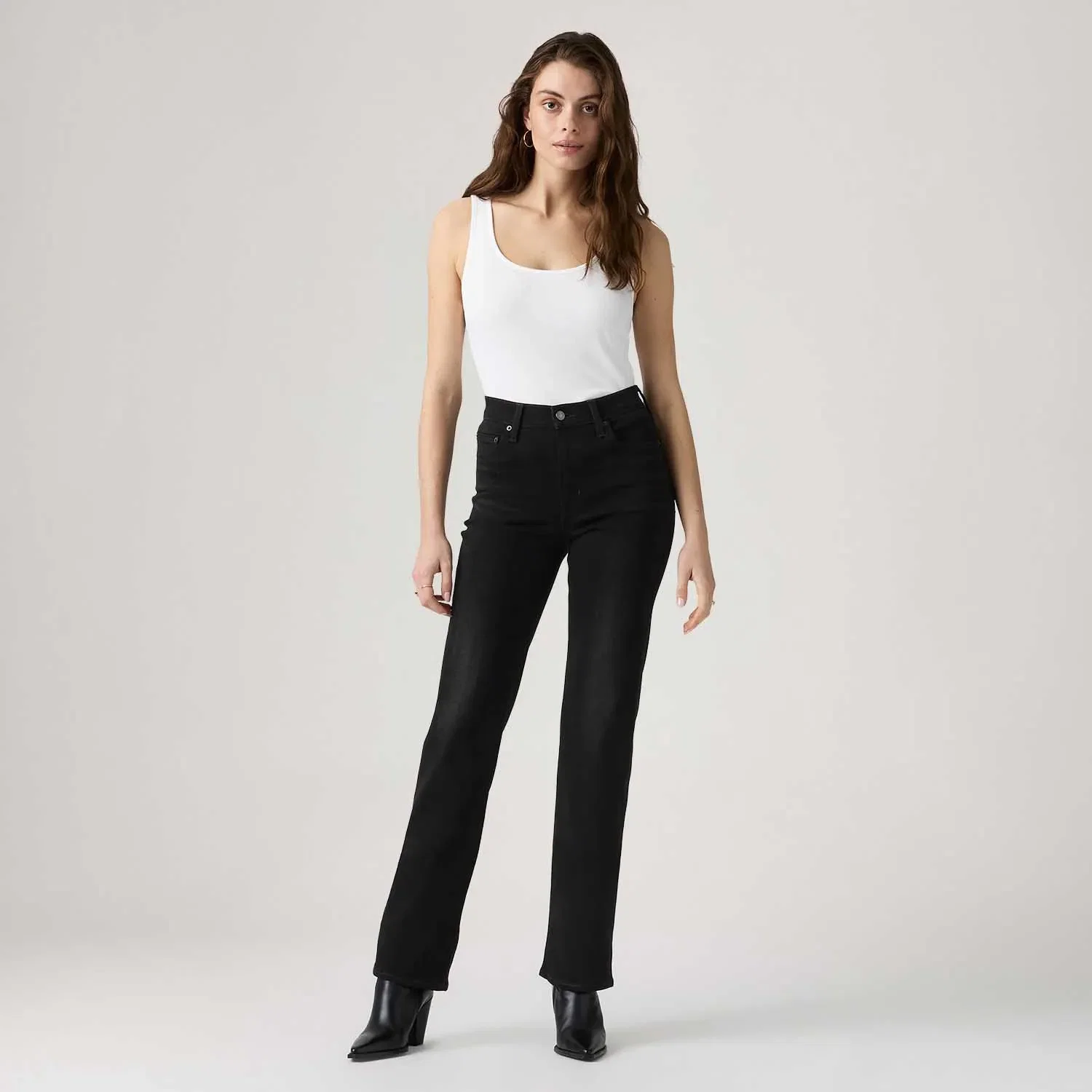 Calça Jeans Levi's® 723® High Rise Straight Preta — imagem 1