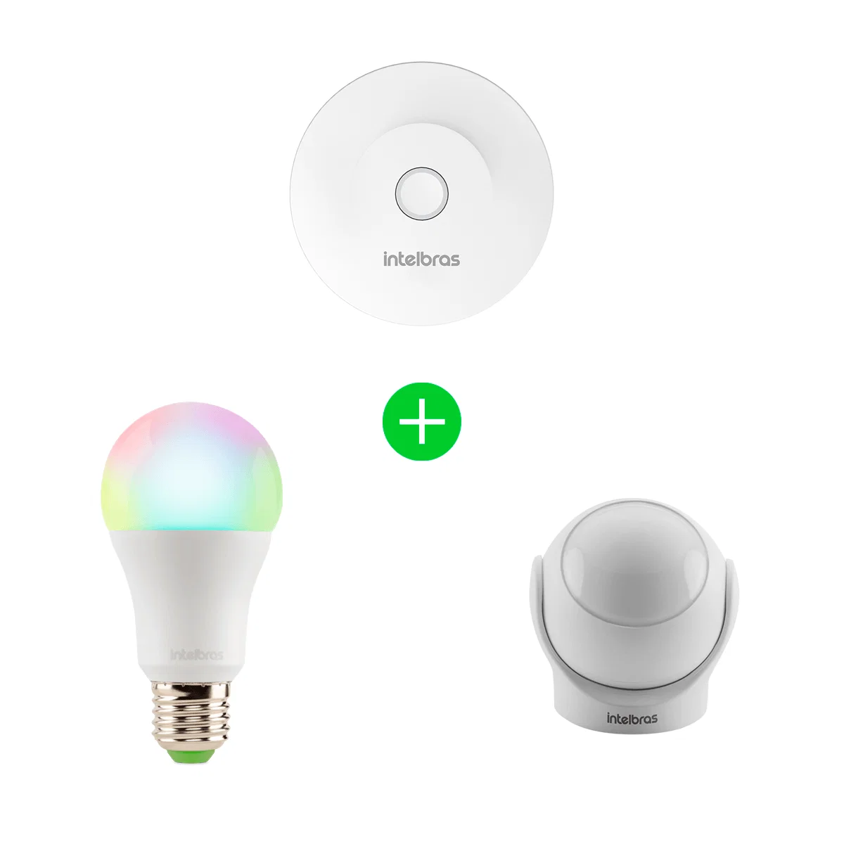 Kit Casa Inteligente Intelbras Hub de Automação, Lâmpada Inteligente e Sensor de Movimento — imagem 1