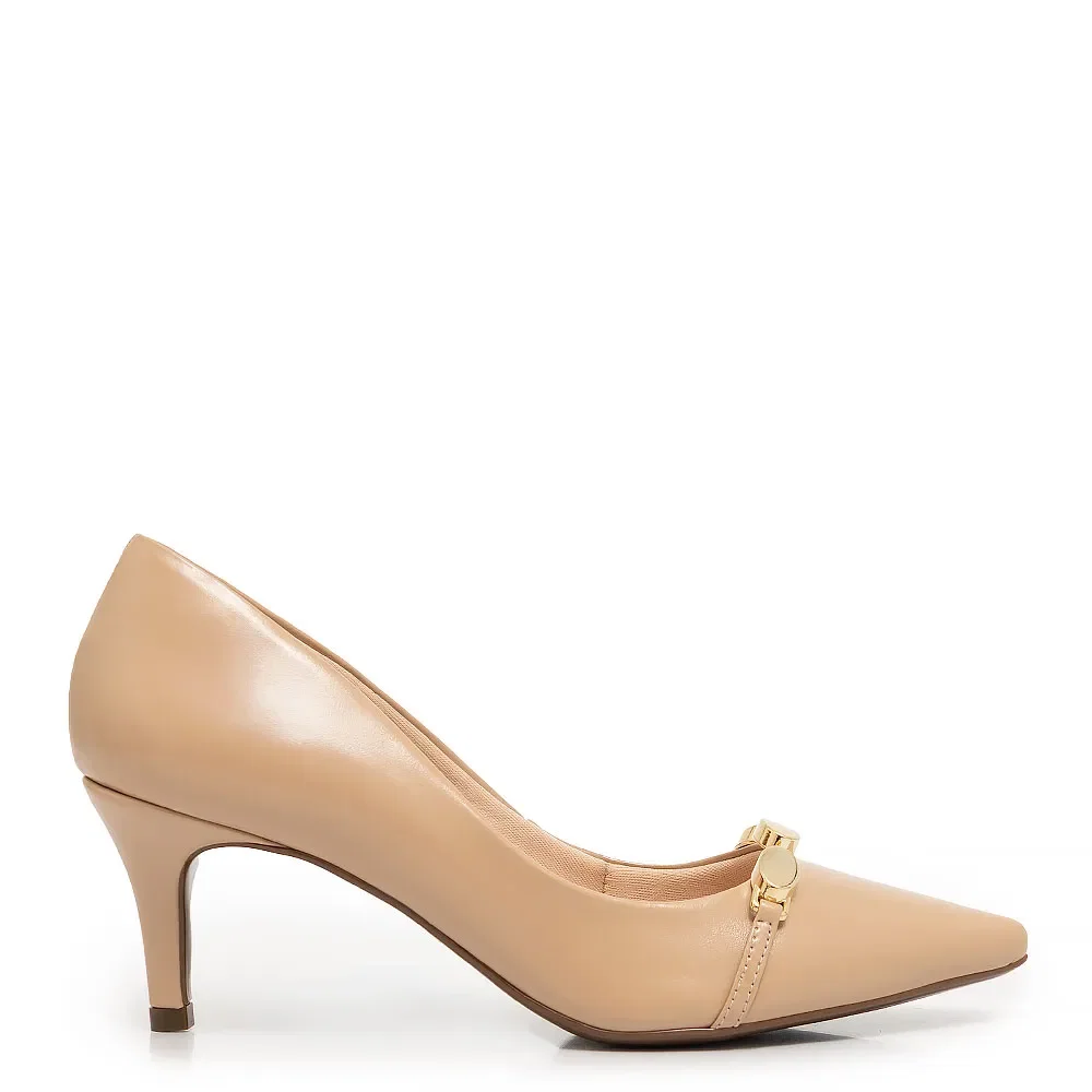 Scarpin Bege Enfeite