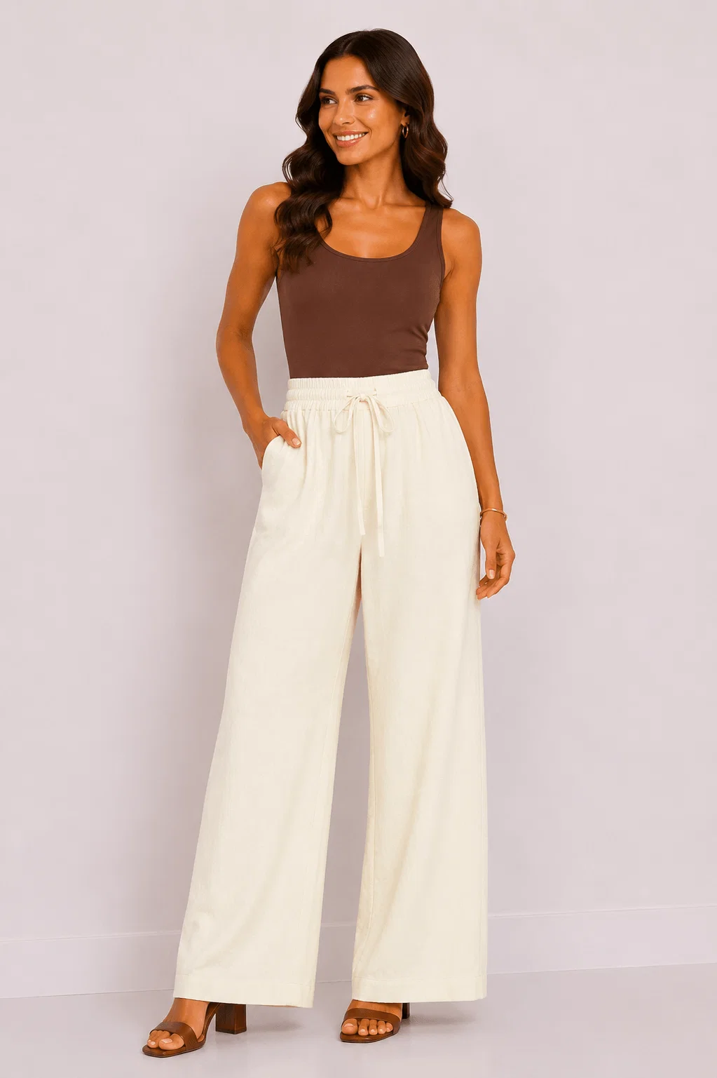 Calça Pantalona - Off White