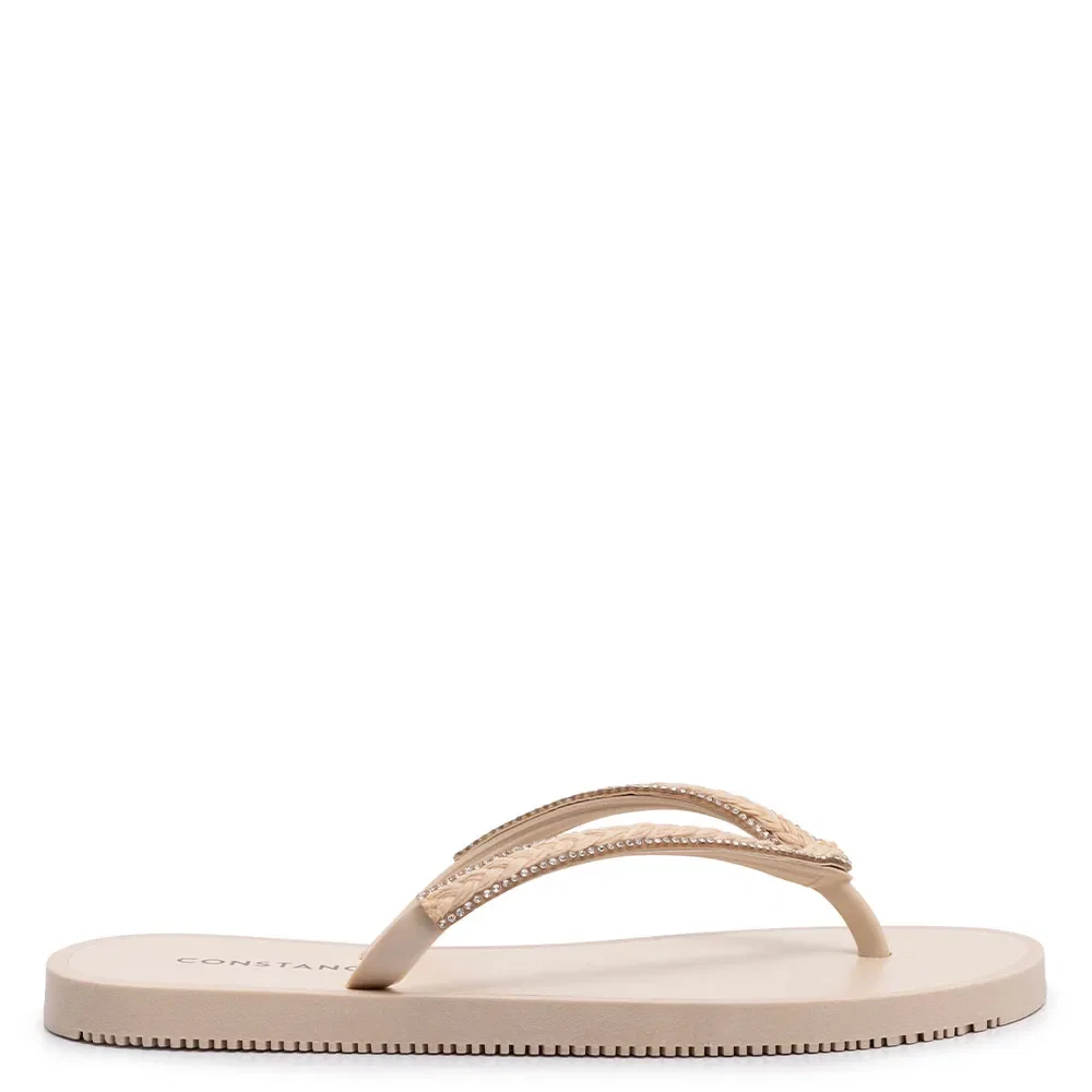 Chinelo Off White Trança
