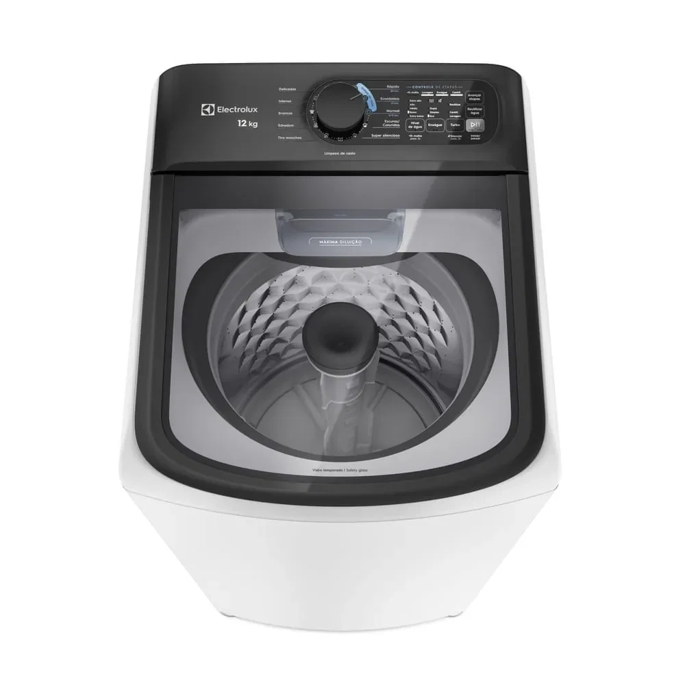 Máquina de Lavar Electrolux Efficient 12kg Branca Compacta, Econômica e Pré-diluição (LET12)
