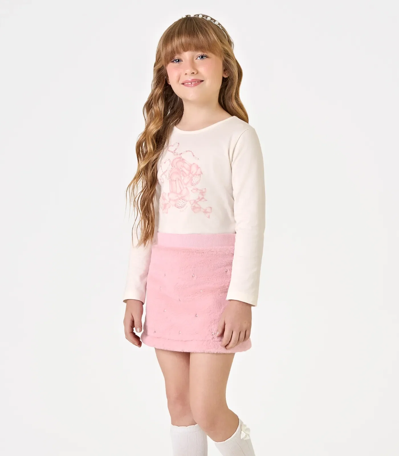 Conjunto Blusa Com Saia Trick Nick Rosa — imagem 1