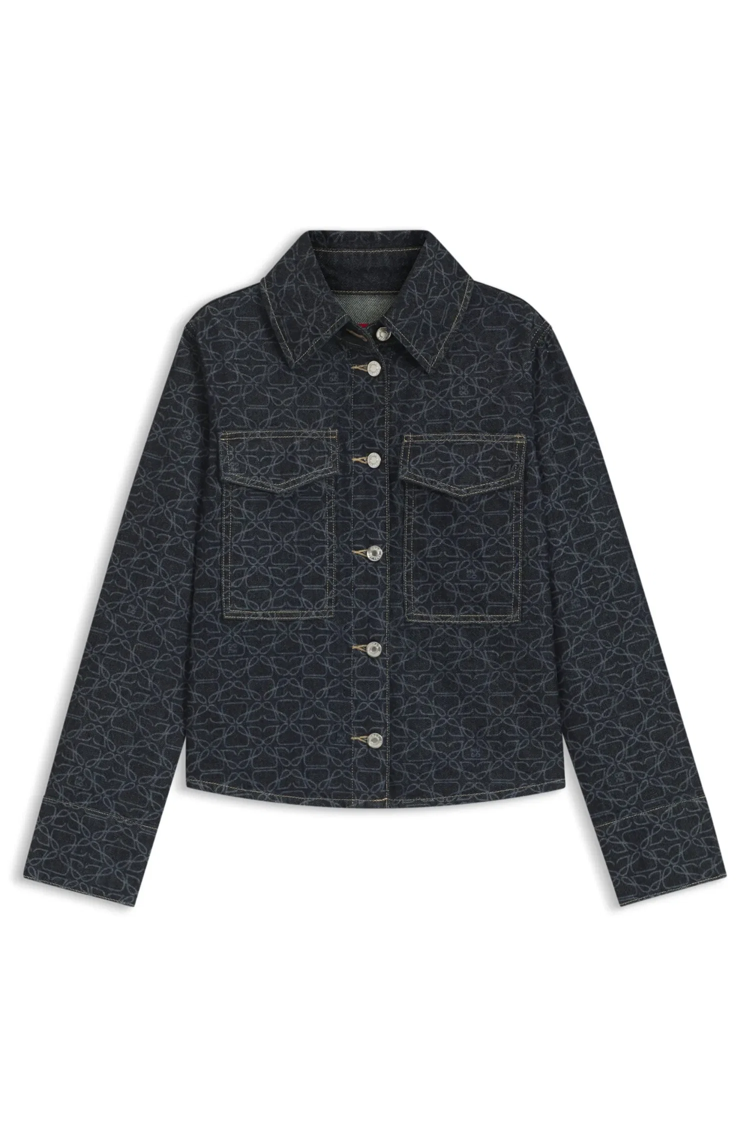 Casaco jeans com estampado a laser de monograma — imagem 1