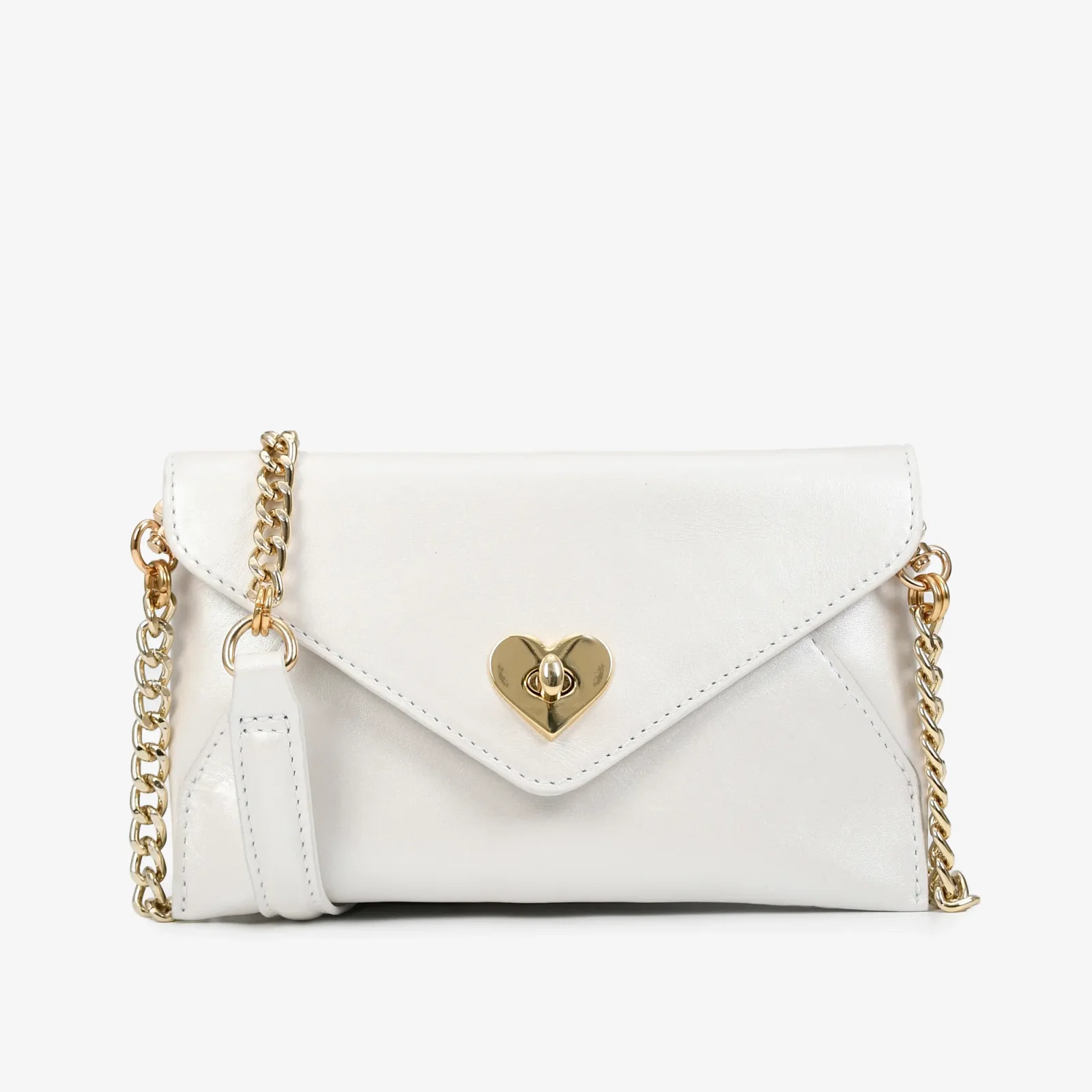 Bolsa Transversal Branco Say Yes Couro Acetinado — imagem 1