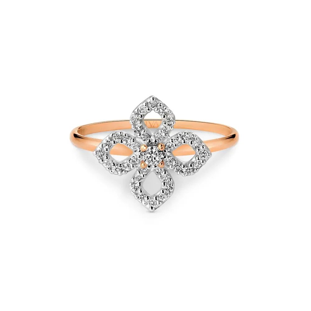 Anel Giardino em Ouro Branco e Ouro Rosé 18k com Diamantes — imagem 1