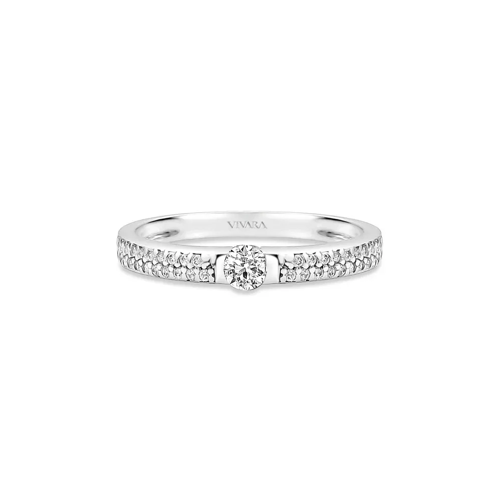 Anel Solitário Promise em Ouro Branco 18k com 0,36ct de Diamante — imagem 1