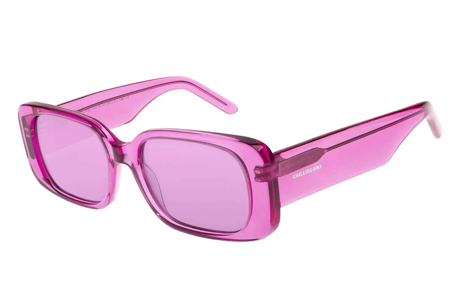 Óculos de Sol Feminino Chilli Beans Retangular Fashion Rosa — imagem 1