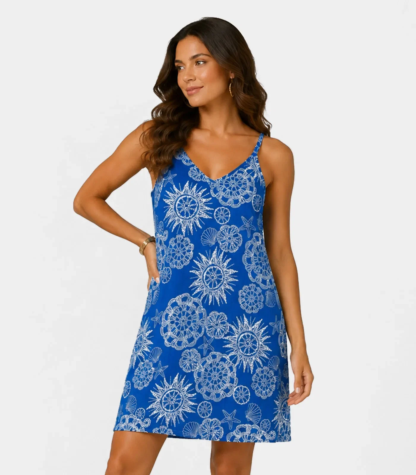 Vestido Estampado Rovitex Azul