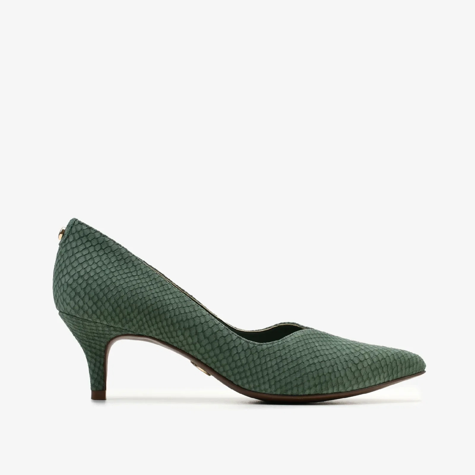 Scarpin Verde Bambu Couro Nobuck