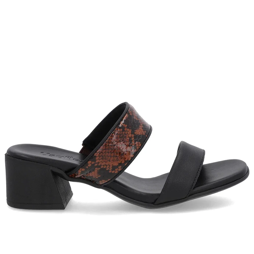 Tamanco Animal Print Salto Bloco Tiras