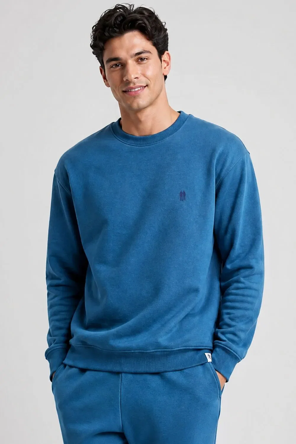 Blusa Moletom Confortável Gola Careca Polo Wear Marinho