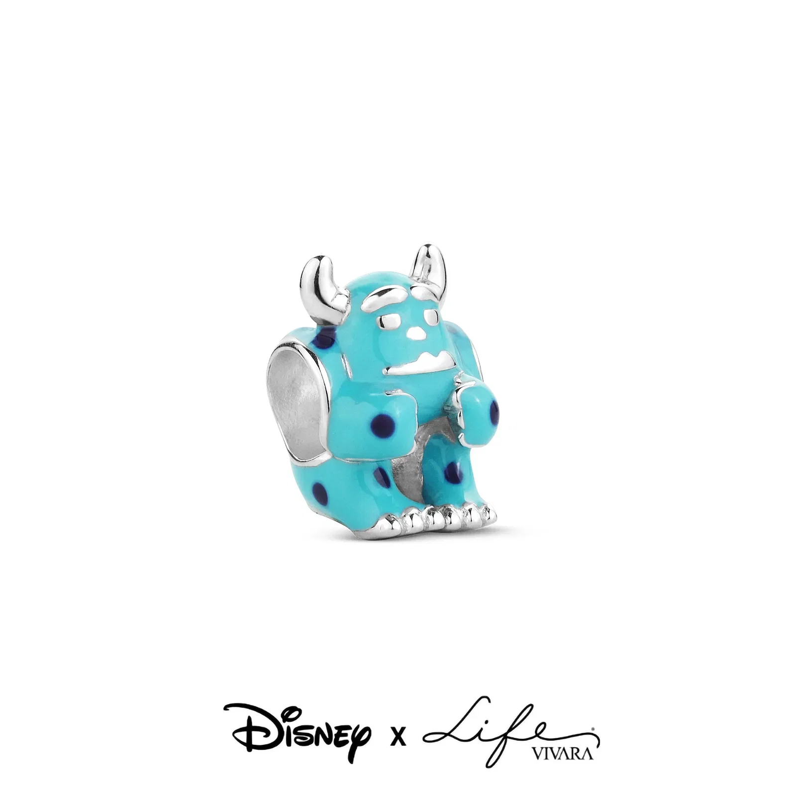 Separador Life Disney Sulley em Prata 925 com Esmalte