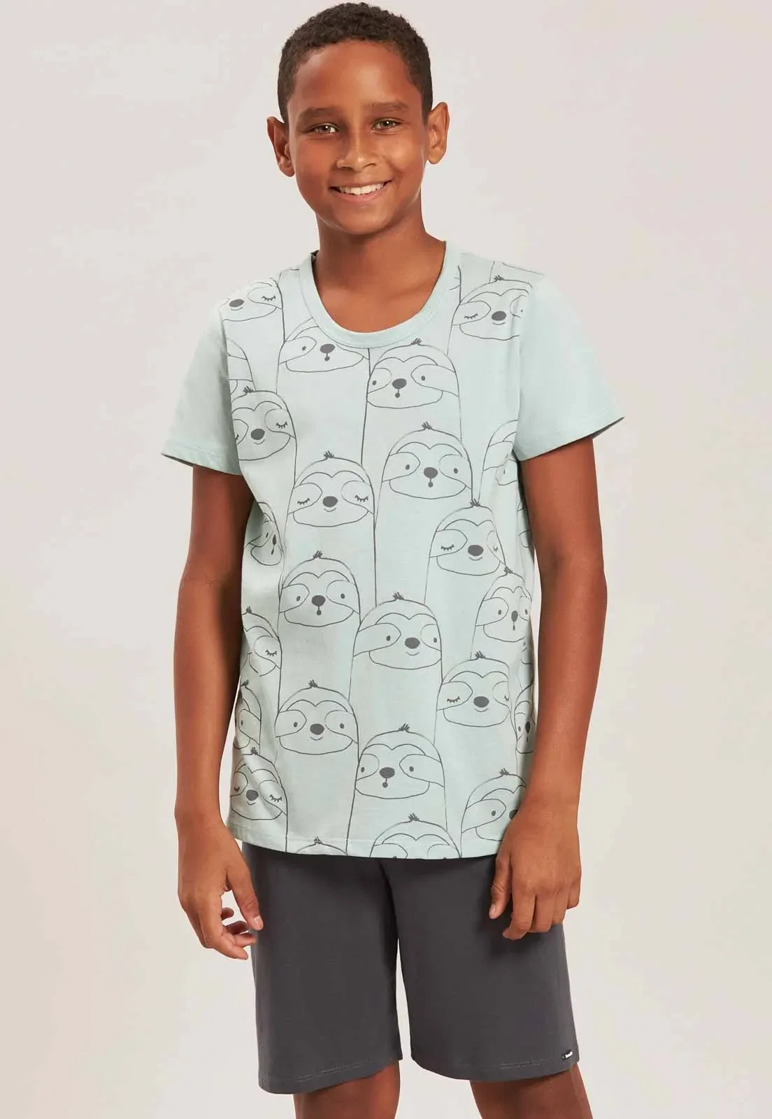 Pijama Infantil De 100% Algodão Baunilha