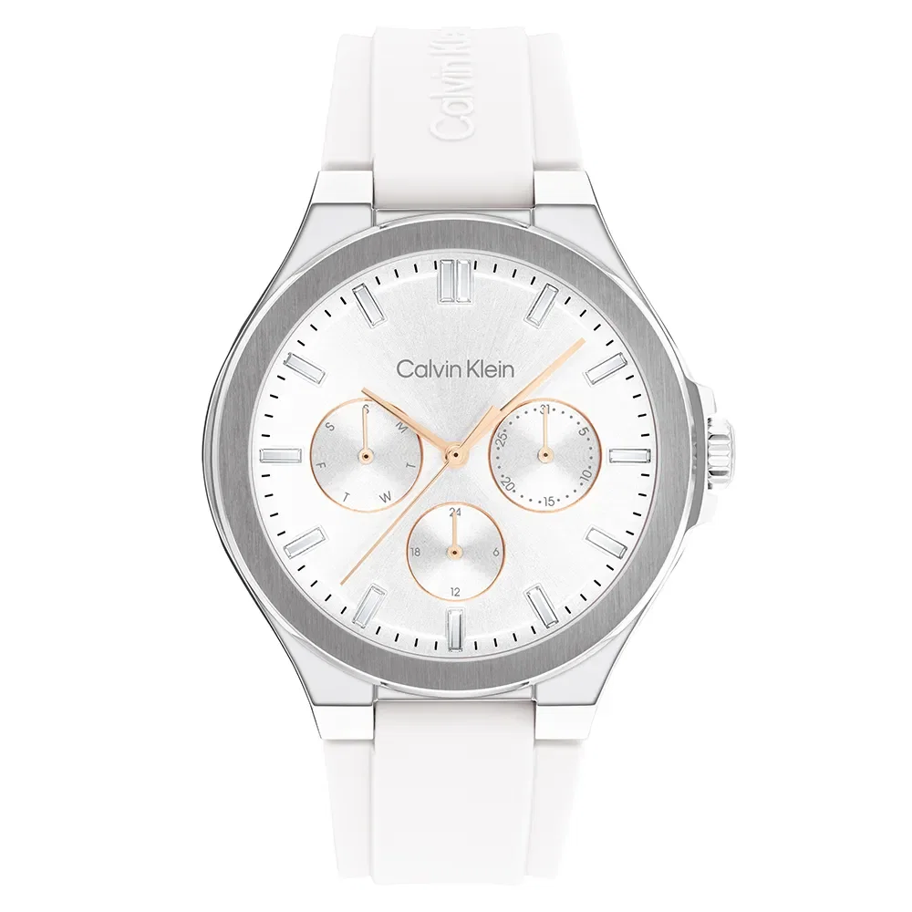 Relógio Calvin Klein Feminino Borracha Branco 25100106 — imagem 1