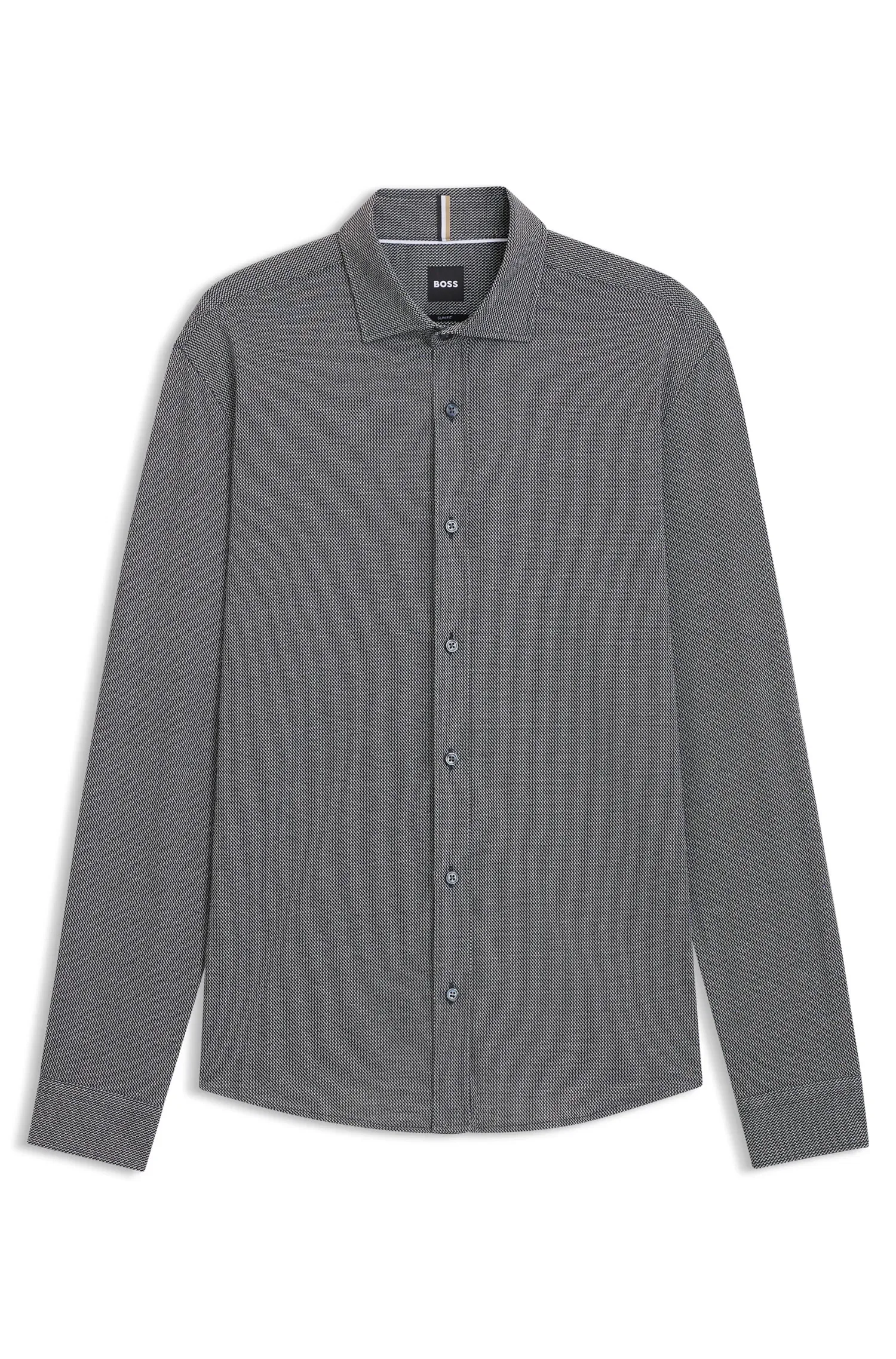 Camisa Slim Fit Em Mistura De Algodão — imagem 1