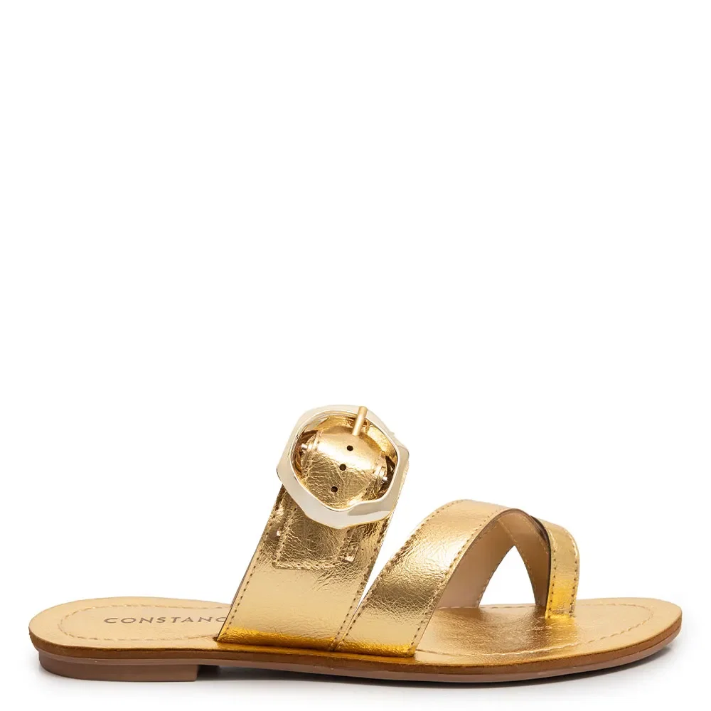 Rasteira Dourada Fivela