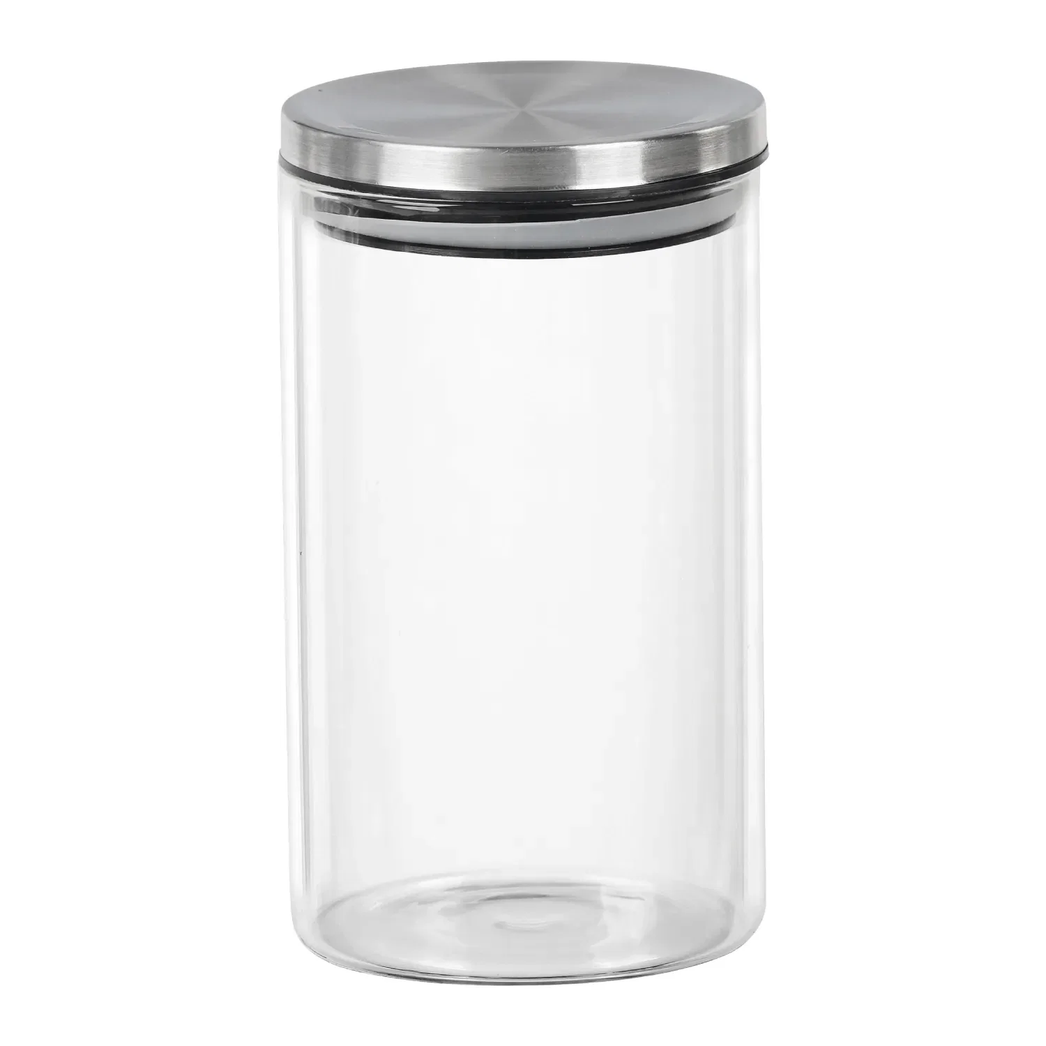 Pote de Vidro com Tampa Inox Redondo 1L 17x10cm